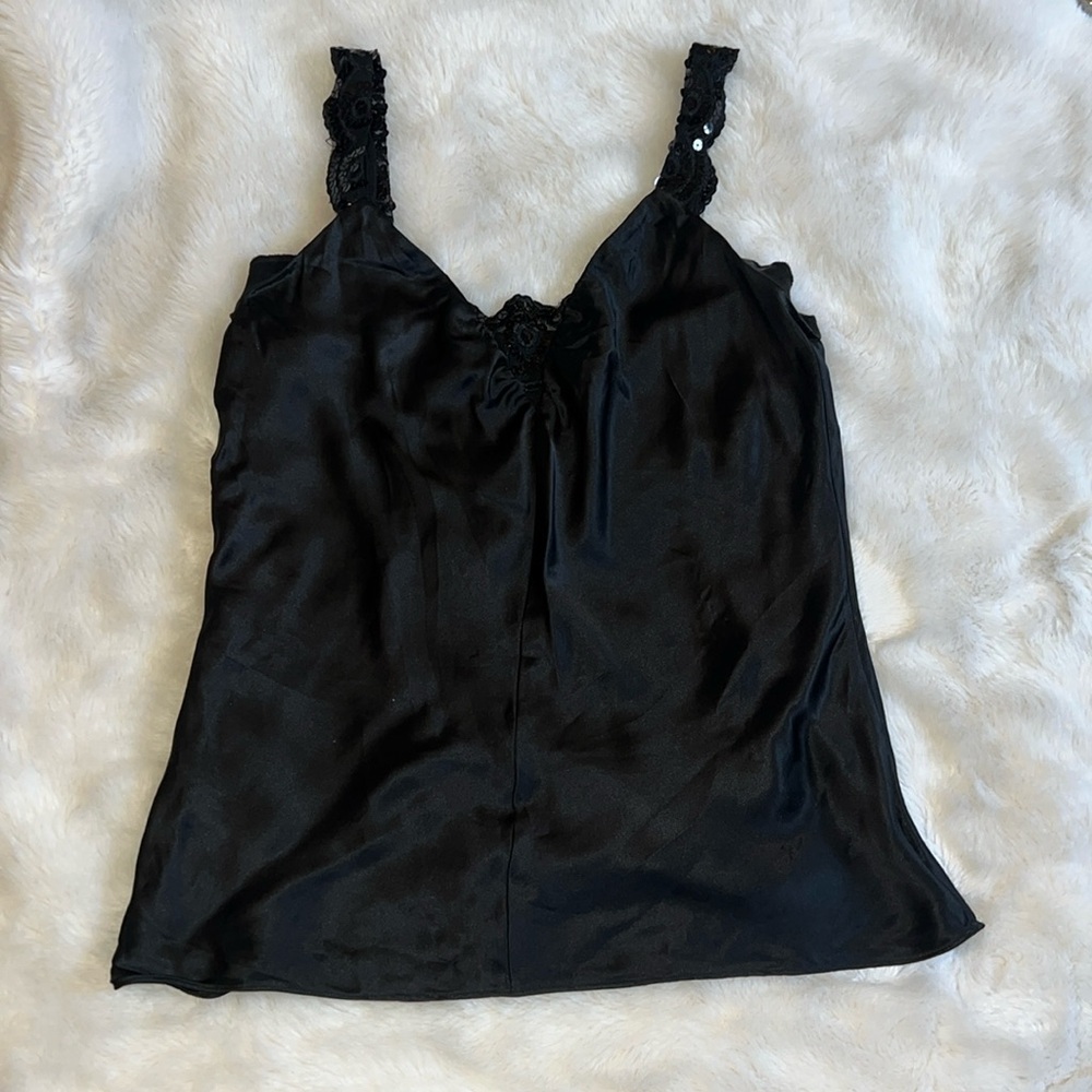 Nine West 100% silk top with sequin details
